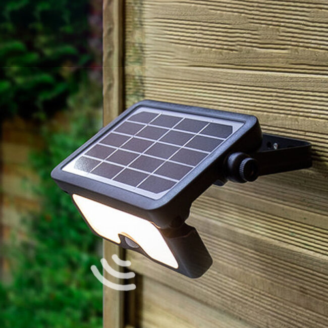 Solar buitenwandlamp Robo 5W met sensor - zwart