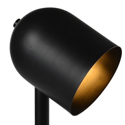 Moderne tafellamp zwart met hout - Spy