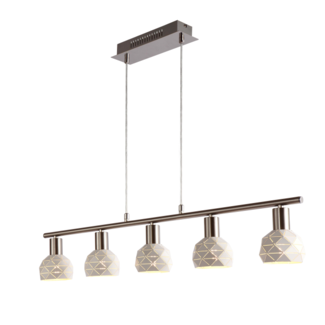 Moderne hanglamp met vijf E27 fittingen - Alabaster