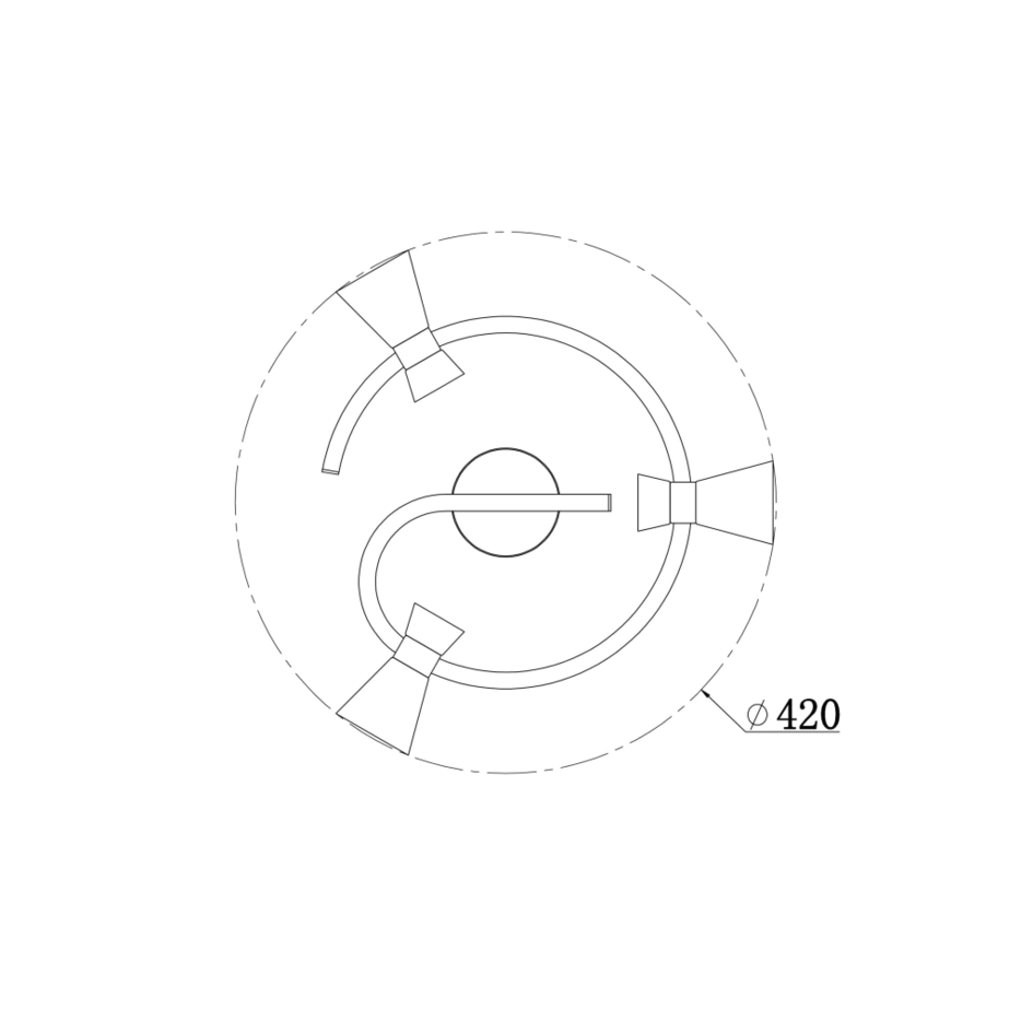 Plafondlamp koper met 3 spots - Rose