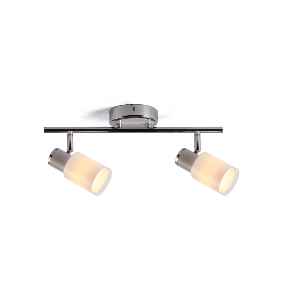 Moderne plafondspot zilver, 2-lichts - Crystal (E14 fitting)