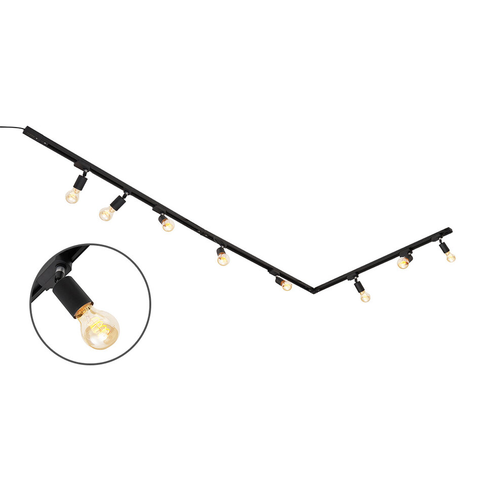 Modern 1-fase railsysteem van 3 meter met Jax spots - plafondspot