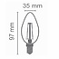 E14 filament kaars lamp, melkwitte kap, 2100K, 1,6W Ø35