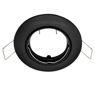 Moderne ronde kantelbare inbouwspot zwart - Fox