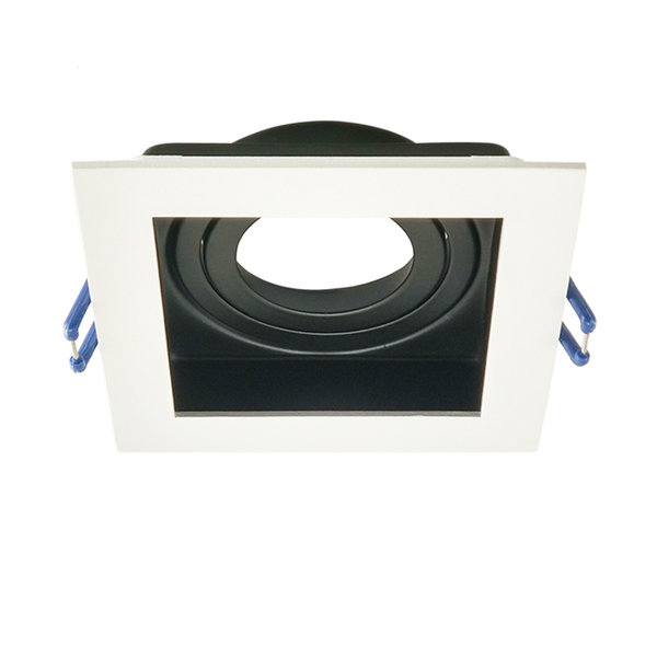 Moderne kantelbare  inbouwspot zwart met wit - Ace