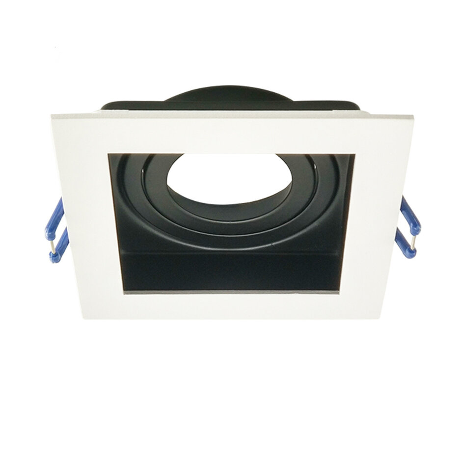 Moderne kantelbare  inbouwspot zwart met wit - Ace