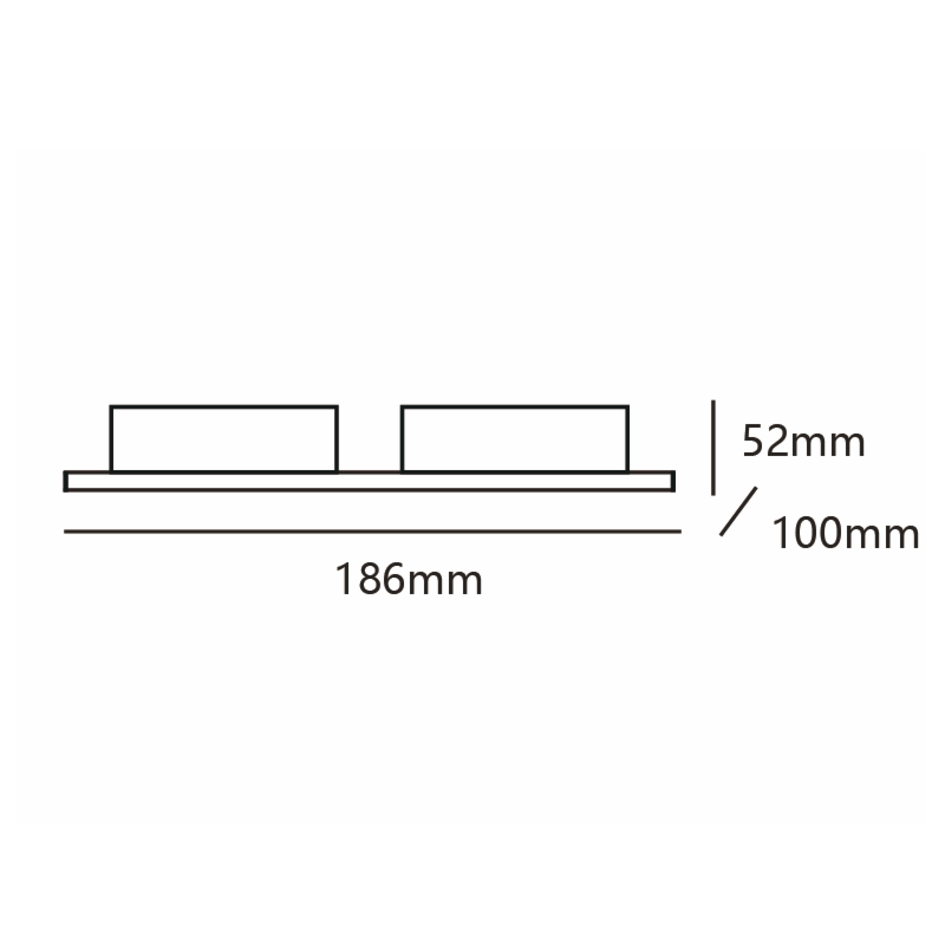 Moderne kantelbare inbouwspot 2-lichts zwart met wit - Eli