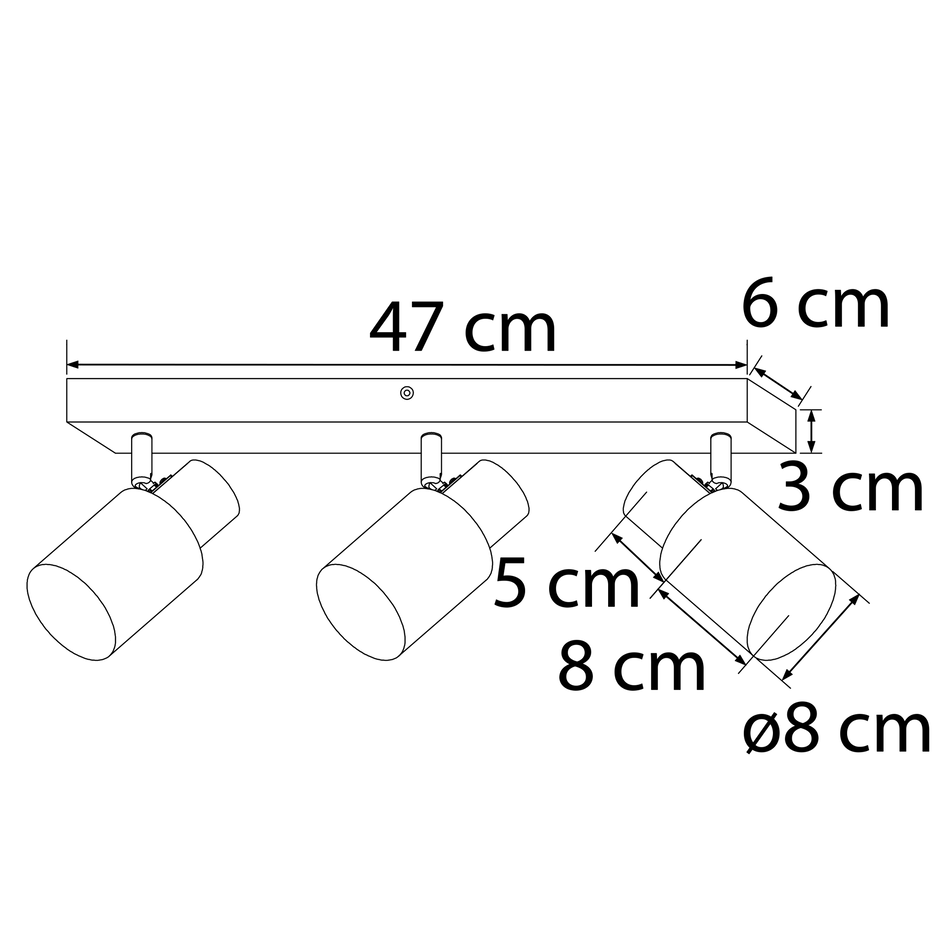 Houten plafondlamp met 3 spots - Victoria