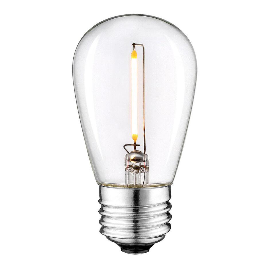 Dimbare 1 watt filament lamp van kunststof: 15 of 25 pack
