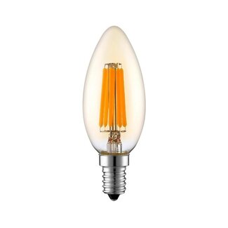 E14 dimbare LED filament kaarslamp met amber glas | 3.5W 2200K