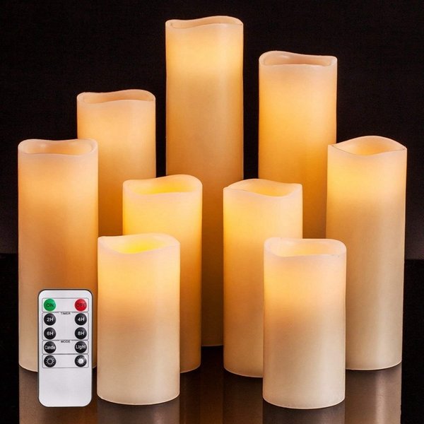 Aarde maagd Gedwongen Decoratieve set kaarsen op batterij Blaze - Set van 9 - PrikkabelLED.nl