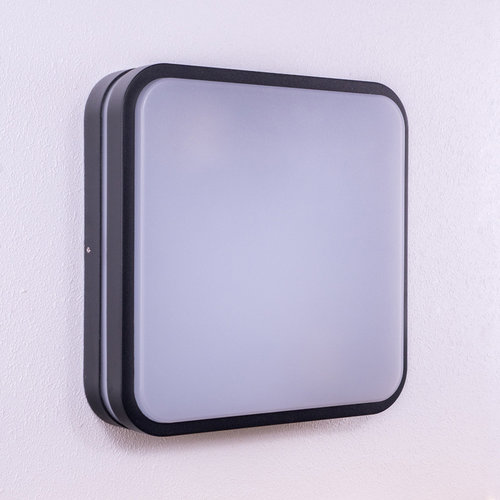 Vierkante design buitenwandlamp zwart 28,5 cm - Seb