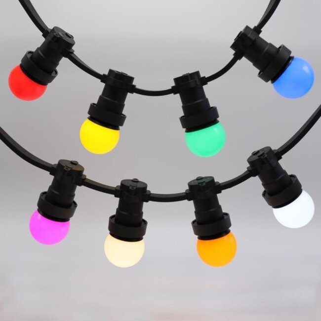 Complete prikkabel set met 8 kleuren LED lampen