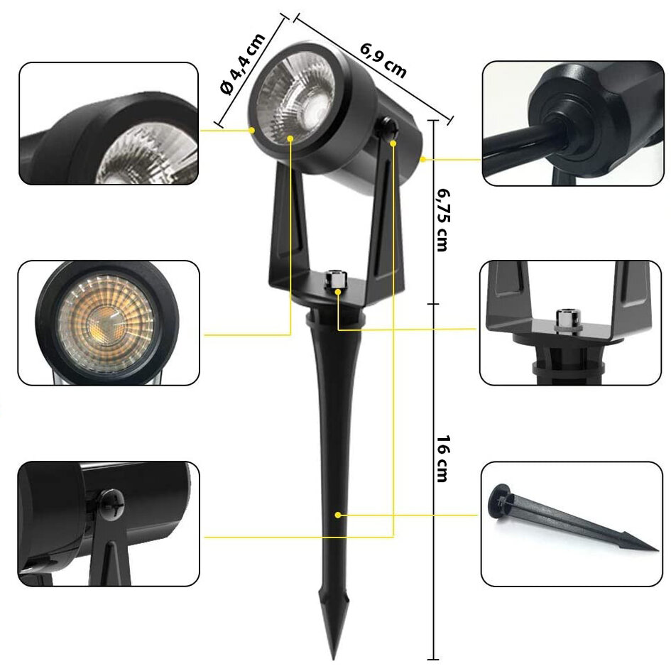 Tuinspot met grondpen (set van 6)