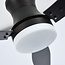 Minimalistische plafondventilator Lorre met warm wit licht