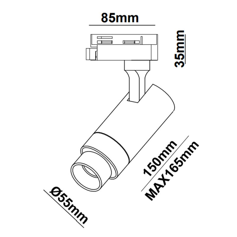 Modern 1-fase railsysteem van 1,5 meter met Jules spots - plafondlamp