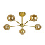 Moderne goudkleurige plafondlamp met amberkleurig glas, 5-lichts - Louisa