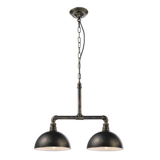 Industriële hanglamp zwart met brons – Libra