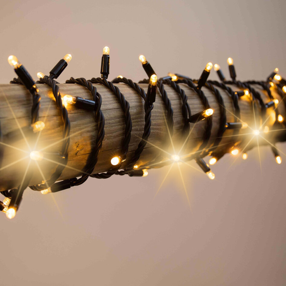 Koppelbare kerstverlichting | Extra warm wit met twinkel | vanaf 10 meter met 100 LEDs | rubber