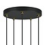 Design mat zwarte met zandgouden hanglamp en amberkleurig glas 5 lichts - Baton