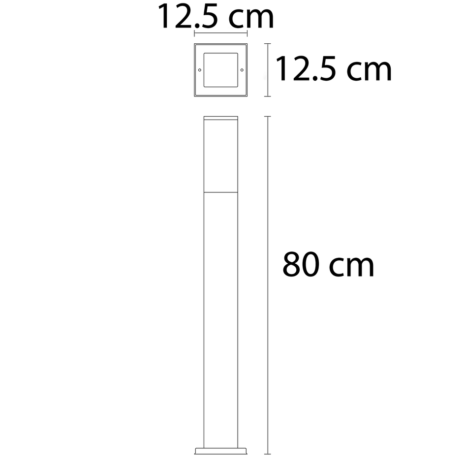 Staande buitenlamp RVS Luigi, 80 cm
