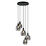 Design chrome hanglamp met smoke grijs glas 5 lichts - Boise