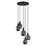 Design chrome hanglamp met smoke grijs glas 5 lichts - Boise