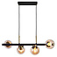 Moderne hanglamp 4-lichts met amber glas - Saba