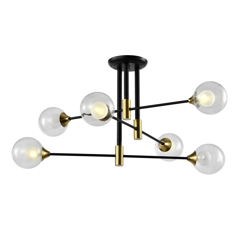 Verbazingwekkend Typisch Ass Design plafondlamp zwart met goud, 6-lichts - Aura - PrikkabelLED.nl