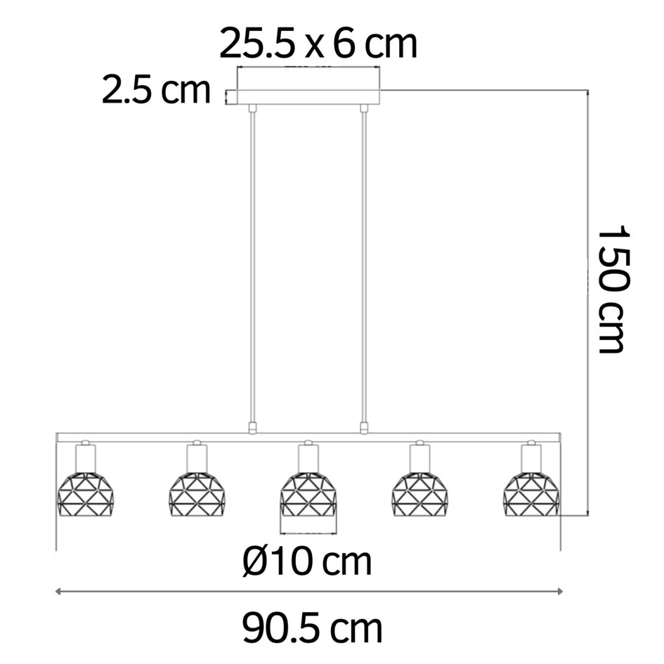 Moderne hanglamp met vijf E27 fittingen - Alabaster