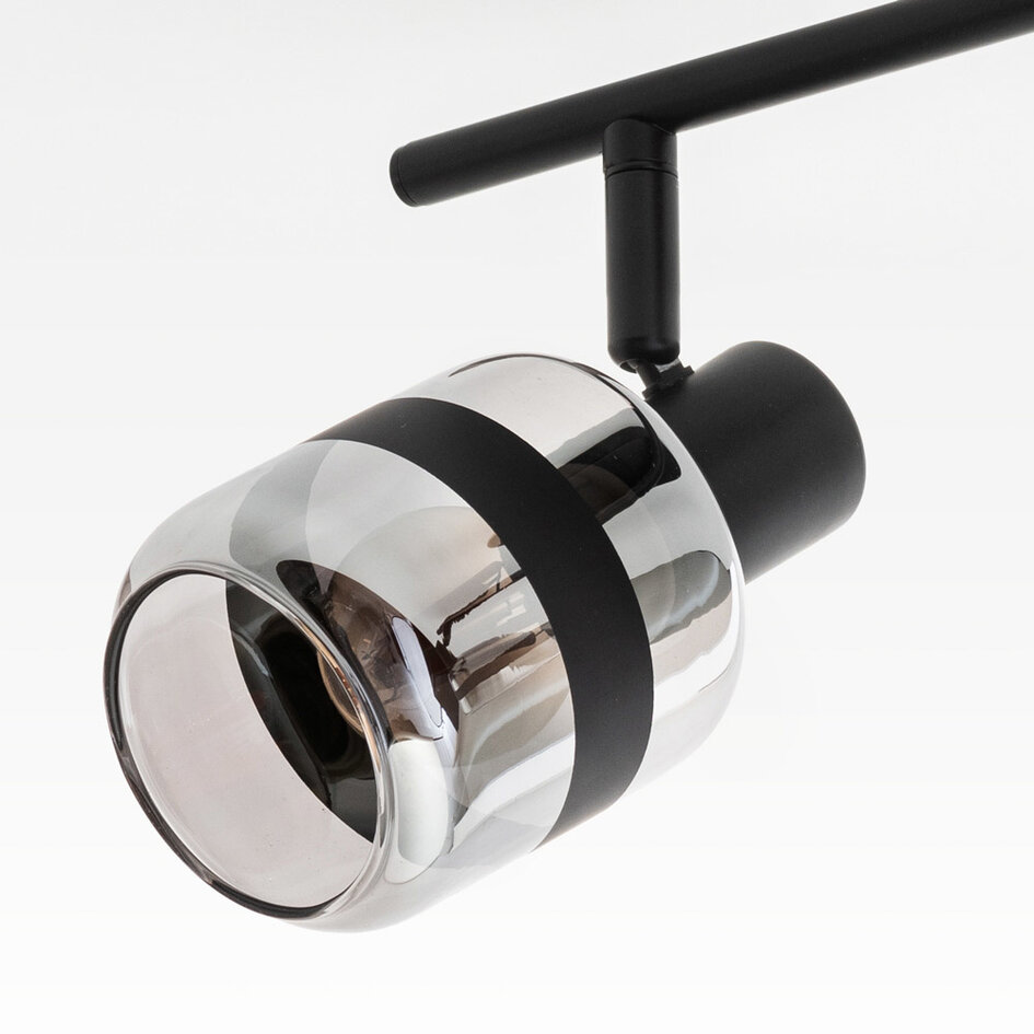 Industriële plafondspot smoke glas, 2-lichts - Gesa (E14 fitting)