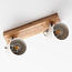 Houten plafondlamp met 2 spots - Flint