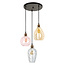 Hanglamp met verschillende kleuren glas en bolling detail - Verona