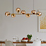 Design hanglamp Sette met amber glazen bollen