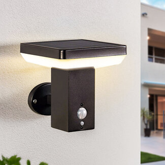 Moderne solar buitenwandlamp zwart met sensor - Aila