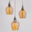 Industriële chrome hanglamp met amber glas, 3-lichts - Vanity