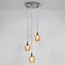 Industriële chrome hanglamp met amber glas, 3-lichts - Vanity