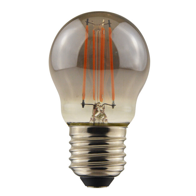 E27 LED lamp, Ø45mm, 4.5W, 1800K, smoke glas, dimbaar