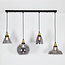 Hanglamp 4-lichts met smoke glas - Kendall