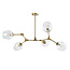 Design hanglamp  5-lichts goud met transparant glas - Selini