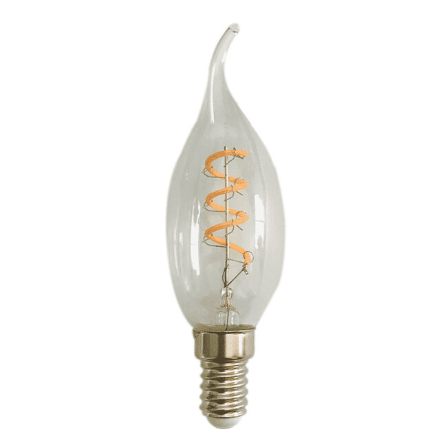E14 dimbare filament tipkaars lamp, helder, 2200K, 4W Ø35