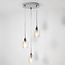 Chrome hanglamp met transparant glas, 3-lichts - Virginia