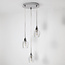 Chrome hanglamp met transparant glas, 3-lichts - Virginia