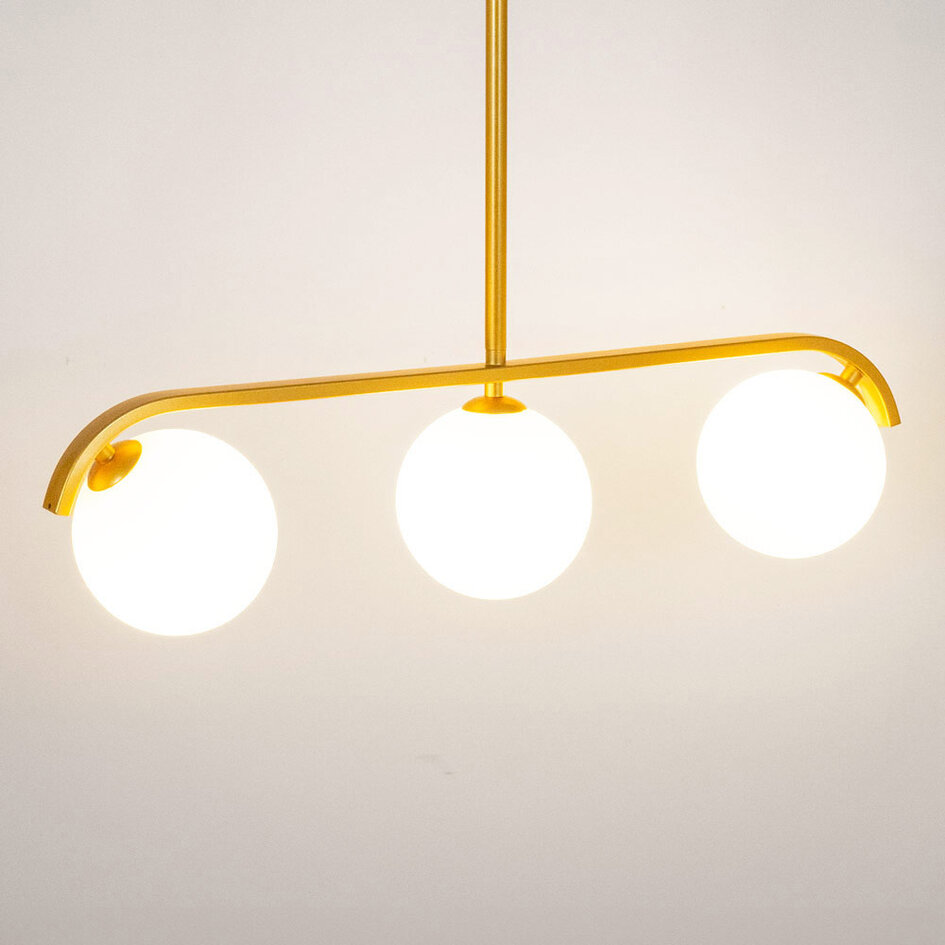 3-lichts hanglamp Marc met melkwit glas