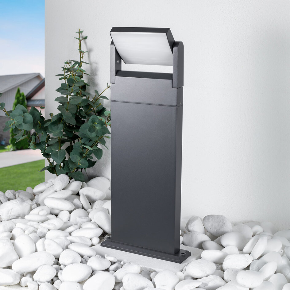 Staande buitenlamp met kantelbare spot Jidde - antraciet