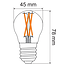 E27 LED lamp, Ø45mm, 4.9W, 2700-6500K, dim-to-warm