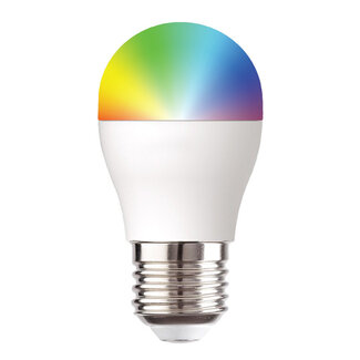 E27 LED lamp, Ø45mm, 4.9W, RGB, dimbaar