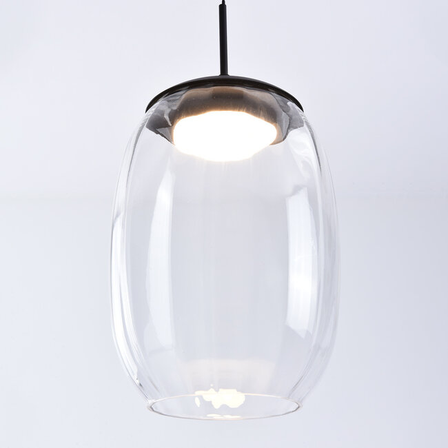 Hanglamp met transparant glas en 3-staps dimbare LEDs - Isra