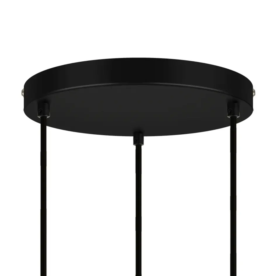 Moderne mat zwarte hanglamp met smoke grijs glas 3-lichts  - Akron