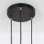 Moderne mat zwarte met zand gouden hanglamp met amberkleurig  glas 3-lichts - Arlington